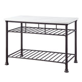 Freyja - Kitchen Island - White Cultured Marble Top & Gray