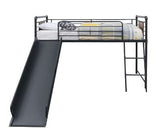 Cordelia - Twin Loft Bed With Slide - Antique Oak, Sandy Black & Dark Bronze Hand-Brushed