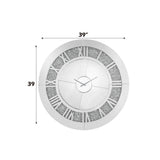 Noralie - 39" Wall Clock - Mirrored & Faux Diamonds