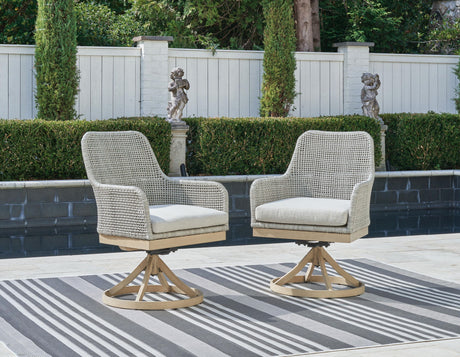 Seton Creek - Swivel Chair With Cushion (Set of 2) - Gray