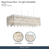 Michael Amini Lighting - Royal Crown Rectangular 12-Light Crystal Chandelier - Clear