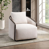 Lenora - Accent Chair With Swivel - Beige Chenille
