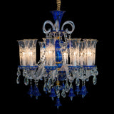 Michael Amini Lighting - Winter Palace 10-Light Traditional Crystal Chandelier - Royal Blue / Pearl Silver