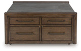 Kallenny - Square Cocktail Table - Brown / Gray