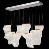 Michael Amini Lighting - Sheer Waves 8-Light Modern LED Chandelier - Rose Gold