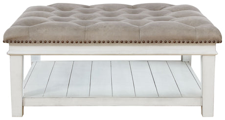 Kanwyn - Uph Ottoman Cocktail Table - Whitewash