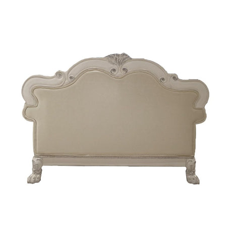 Dresden - Loveseat With 3 Pillows - Synthetic Leather & Bone White