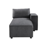 Silvester - Modular Chaise With 2 Pillows - Gray Fabric