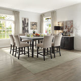 Nolan - Counter Height Chair (Set of 2) - Beige Linen & Salvage Dark Oak