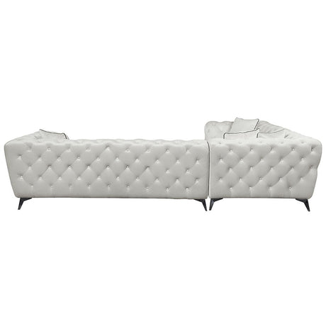 Atronia - Sectional Sofa With 4 Pillows - Beige Fabric
