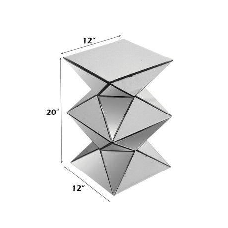 Dominic - 20"H Pedestal Stand - Mirrored