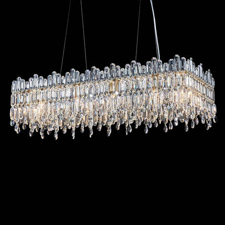 Michael Amini Lighting - Royal Crown Rectangular 12-Light Crystal Chandelier - Clear