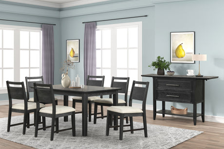 Sable Crest - 5 Piece Set (Round Dining Table & 4 Chairs) - Black
