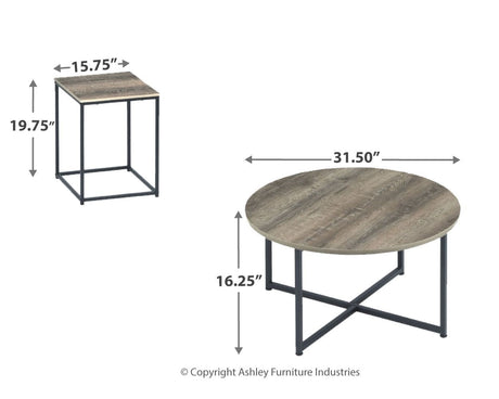 Wadeworth - Occasional Table Set (Set of 3) - Brown / Beige