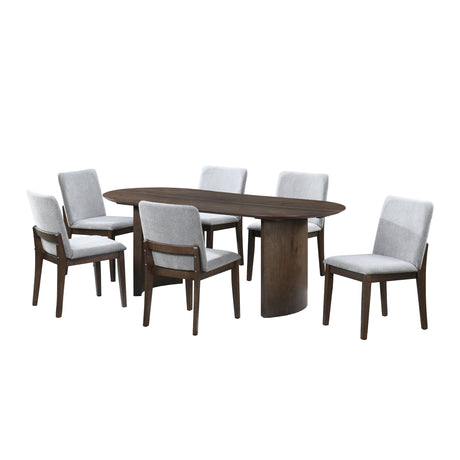 Kody - 79" Oval Fixed-Top Dining Table Set