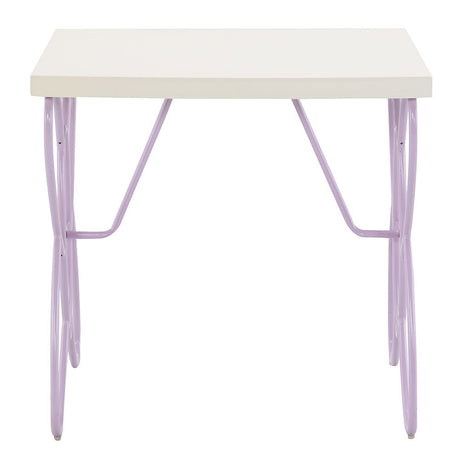Priya II - Nightstand - White & Light Synthetic Leather Rple