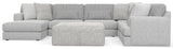 Logan - Upholstered Sectional With Comfort Coil Seating - 46" Cocktail Ottoman And Accent Pillows Included