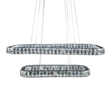 Michael Amini Lighting - Enterprise Modern Rectangular Crystal Chandelier - Chrome