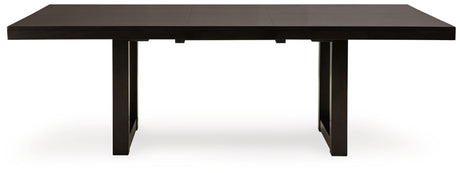 Neymorton - 7 Pc. - Rectangular Extension Table, 6 Side Chairs - Dark Grayish Brown