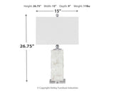Malise - Alabaster Table Lamp  - White