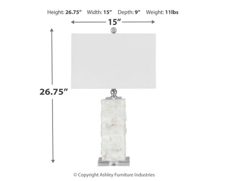 Malise - Alabaster Table Lamp  - White