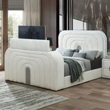 Shelyn - Bed With LED, TV Cabinet, Fireplace & Bluetooth