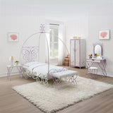Priya II - Bench - White & Light Synthetic Leather Rple