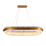 Michael Amini Lighting - Base Camp Oval Crystal LED Chandelier - Gold