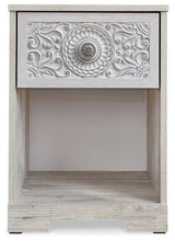 Paxberry - One Drawer Night Stand - Open Cubby - Whitewash