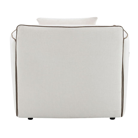 Yolanda - Chair With Pillow - Beige Chenille