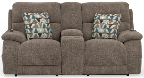 Joya - Power Headrest Power Lay Flat Reclining Console Loveseat With CR3 Heat/Massage/Lumbar/ZG