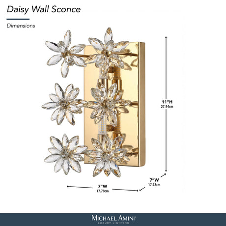 Michael Amini Lighting - Daisy Crystal Wall Sconce - Gold