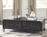 Todoe - Lift Top Cocktail Table - Dark Gray