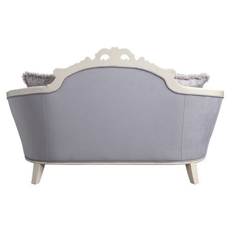 Galelvith - Loveseat With 4 Pillows - Gray Fabric