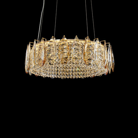 Michael Amini Lighting - Imperia 24" Wide Round Crystal LED Chandelier - Champagne Gold
