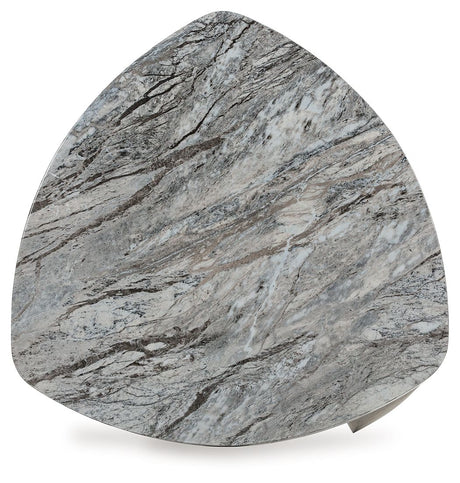 Surmour - Triangle End Table - Gray / Brown