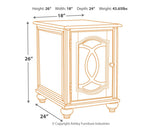 Realyn - Chair Side End Table - Insert Mirror - White / Brown