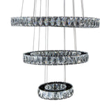 Michael Amini Lighting - Asteroids 3-Ring Modern LED Crystal Chandelier - Chrome