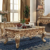 HD-998G - Coffee Table - Gold With Rust Highlights