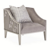 Roxbury Park - Velvet Accent Chair - Gray Pearl / Stainless Steel