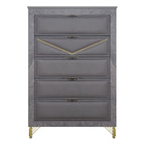 Symmetry - 5 Drawer Chest - Charcoal