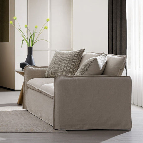 Upendo - Loveseat With 2 Pillows - Beige Linen