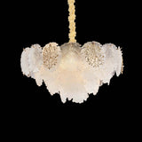 Michael Amini Lighting - Almara 9-Light Frosted Glass Chandelier - Frost / Gold