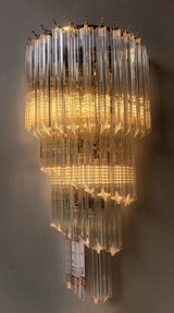 Michael Amini Lighting - Spiral 5-Light 25" Crystal Wall Sconce - Gold / Brown