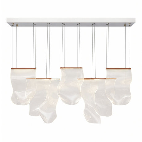 Michael Amini Lighting - Sheer Waves 8-Light Modern LED Chandelier - Rose Gold