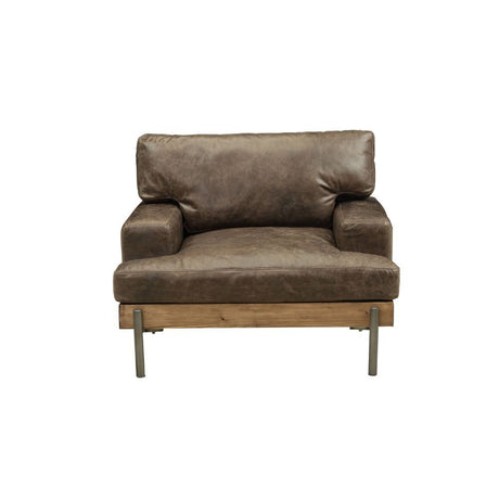 Silchester - Chair - Distress Chocolate Top Grain Leather & Oak