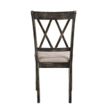 Claudia II - Side Chair (Set of 2) - Beige Fabric & Weathered Gray