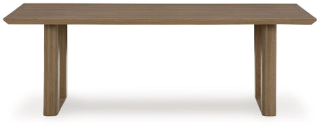 Serene Bay - Rectangular Dining Table With Umbrella Option - Dark Brown