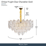 Michael Amini Lighting - Orlisse 9-Light Acrylic Chandelier - Gold