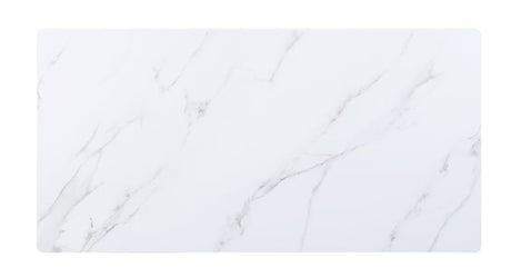 Caspian - Dining Table - White Printed Faux Marble Top & Black